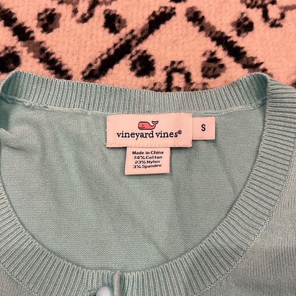 Vineyard vines teal button up sweater - Picture 3 of 7
